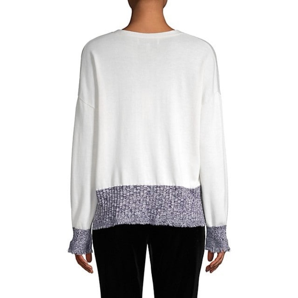 10 Crosby Derek Lam V-Neck Asymmetrical Silk, Wool & Cashmere Sweater - Picture 5 of 6